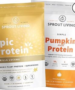 Sprout Living Protein Essentials Vanilla Lucuma & Pumpkin (Epic Protein Vanilla Lucuma and Simple Protein Pumpkin) | Complete- Organic