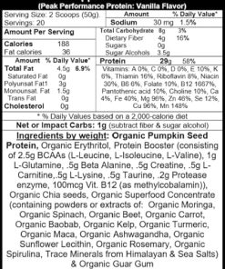 Peak Performance Plant-Based Protein by Body Symphony | Vanilla | Organic Pumpkin Seed Protein | Has 11 Vital Nutrients normally only found in Meat | Vegan- Paleo 2