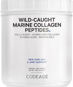 Codeage Marine Collagen Powder – Wild-Caught Hydrolyzed Fish Collagen Peptides – Type 1 & 3 Collagen Protein Supplement – Amino Acids for Skin- Hair