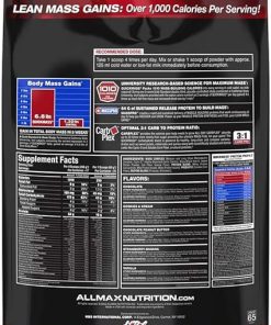 ALLMAX QUICKMASS- Vanilla – 10 lb – Rapid Mass Gain Catalyst – Up to 64 Grams of Protein Per Serving – 3:1 Carb to Protein Ratio – Zero Trans Fat – Up to 70 Servings 2