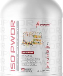 Metabolic Nutrition Whey Protein Isolate ISO PWDR Birthday Cake- 3.04lb