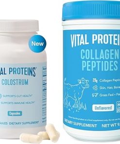 Vital Proteins Collagen Peptides Powder 9.33OZ and Bovine Colostrum Supplement 90 Capsules