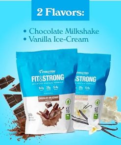 Evolution Advance Nutrition Fit & Strong – Pure Whey Protein Powder with BCAA- Natural Flavor – 2 Pounds (Vanilla) + Fit & Strong- Pure Whey Protein Powder with BCAA – 2 Pounds (Chocolate) 2