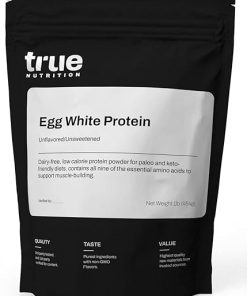 True Nutrition Egg White Protein Powder – 24g Non-GMO Egg Protein per Serving – Low Carb- Low Fat