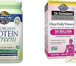 Garden of Life Raw Organic Protein & Greens Vanilla – Vegan Protein Powder for Women & Dr. Formulated Women’s Probiotics Once Daily- 16 Strains