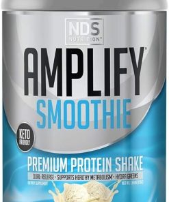 AMPLIFY NDS Nutrition Smoothie Premium Whey Protein Powder Shake with Added Greens and Amino Acids – Build Lean Muscle- Gain Strength