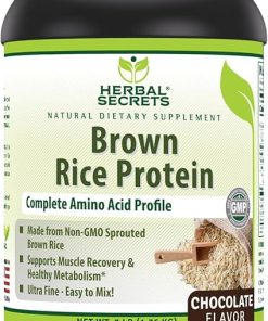 Herbal Secrets Brown Rice Protein Supplement | 3 Lb Powder | 12 Grams Protein per Serving | Vegan | Made in USA (3 Lb- Chocolate)