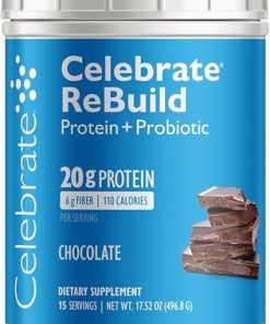 Celebrate Vitamins Rebuild Protein Powder with Probiotics & Prebiotics – 20g Whey Isolate Protein- High Fiber