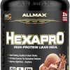 ALLMAX HEXAPRO- Chocolate – 2 lb – 25 Grams of Protein Per Serving – 8-Hour Sustained Release – Zero Sugar – 21 Servings