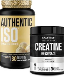 Jacked Factory Authentic ISO Grass Fed Whey Protein Isolate Powder – Low Carb- Non-GMO Muscle Building Protein (30 Servings
