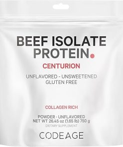 Codeage Grass-Fed Beef Isolate Protein Powder Supplement – 20 Amino Acids- Collagen-Rich – Athletes & Sports – Unflavored Carnivore Protein Supplement