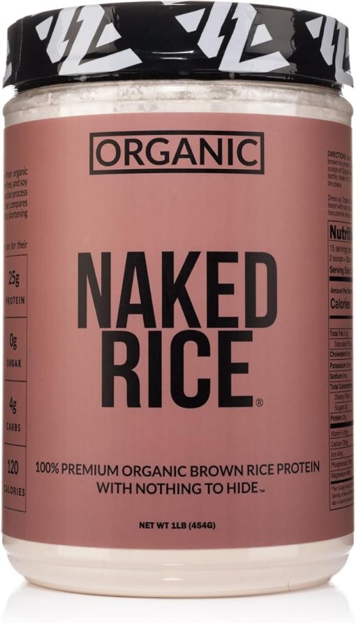Naked Rice 1Lb - Organic Brown Rice Protein Powder - Vegan Protein Powder- GMO Free