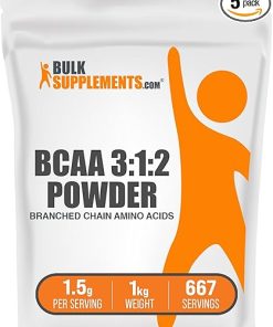 BulkSupplements.com BCAA 3:1:2 Powder – BCAA Supplements- Branched Chain Amino Acids Powder – Unflavored & Gluten Free