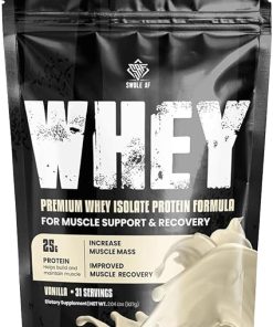 Swole AF Whey Isolate Protein Formula Powder | for Muscle Support & Recovery | Dietary Supplement | 25G Protein 31 Servings | Vanilla