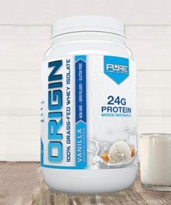100% Grass-Fed- Vanilla Whey Isolate Protein Powder (24g) with Essential Amino Acids