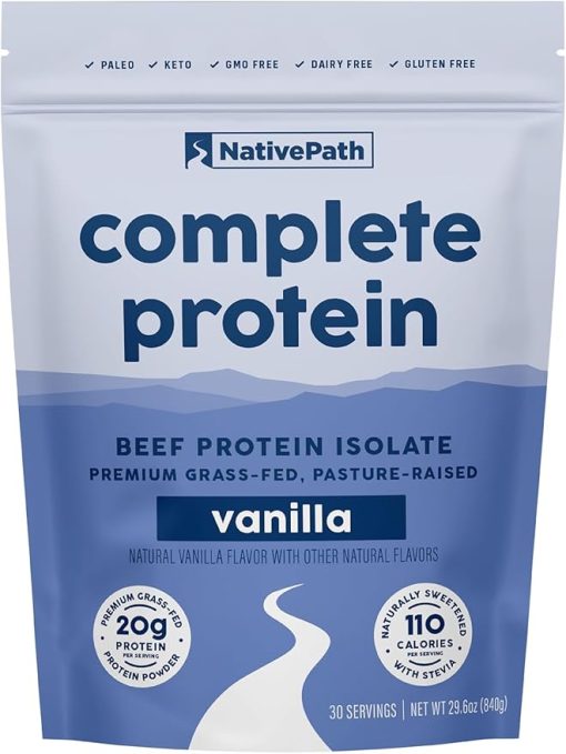 NativePath Complete Beef Protein Powder Isolate – Grass-Fed- Pasture-Raised