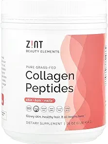 Zint Collagen Peptides Powder (16 Ounce): Anti Aging Hydrolyzed Collagen Protein Powder Beauty Supplement – Skin- Hair