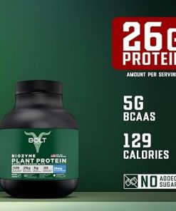 Bolt Biozyme Plant Protein | Vegan Protein with Superfood PHYCOCYANIN and Ayurvedic Herbs | Complete Amino Acid Profile for Muscle Support and Recovery | 2Lb/32oz- 26 Servings | Madagascar Vanilla 2