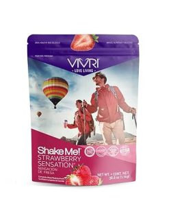 VIVRI Shake Me! Strawberry Sensation | 20 Servings | Protein Powder Meal Replacement | Magnesium- Vitamin D