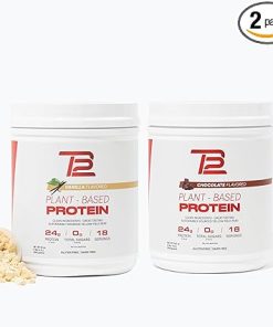 TB12 Plant Based Protein Powder – Vanilla & Chocolate Multi-Pack- 24g Sustainably Sourced Pea Protein