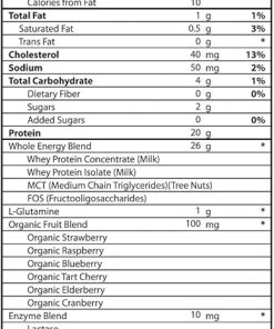 Whey Protein Plus 600g 20 Servings 4 Billion CFU Probiotics Prebiotics 10mg Enzymes L-Glutamine 20g Protein Antioxidants Phytonutrients Keto MCTs No Sugar 2