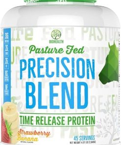 Precision Blend Strawberry Banana | Time Released Whey Protein Blend | Muscle Building | Recovery | Meal Replacement (4lb- Strawberry Banana)