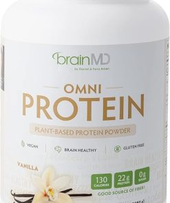 BRAINMD Dr Amen Omni Protein Vanilla – 2.38 lbs – Plant-Based Protein Powder – Promotes Energy & Exercise Recovery – Vegan- Vegetarian