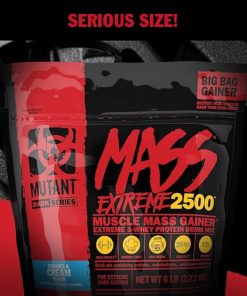 Mutant Mass Extreme Gainer – Whey Protein Powder – Build Muscle Size and Strength – High Density Clean Calories (Jacked Berry Blast- 6 lbs) 2