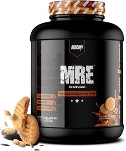 REDCON1 MRE Protein Powder- Peanut Butter Cookie – Meal Replacement Protein Blend Made with MCT Oil & Whole Foods – Protein with Natural Ingredients to Aid in Muscle Recovery (25 Servings)