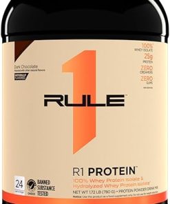 Rule One Proteins Naturally Flavored R1 Protein – Pure Whey Isolate and Hydrolyzed Whey Isolate Protein Powder with Natural Flavors- 25g Protein