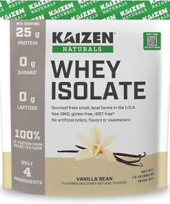 Whey Isolate | Vanilla | 25g Protein | Grass fed | No Artificial Ingredients | Only 4 Ingredients | See the Test Results | 0g Lactose | Fast Absorption | Gluten Free | Non GMO | 1.5lb | 23 servings