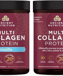 Ancient Nutrition Multi Collagen Protein Powder Unflavored 45 Servings + Multi Collagen Protein Powder Vanilla 45 Servings