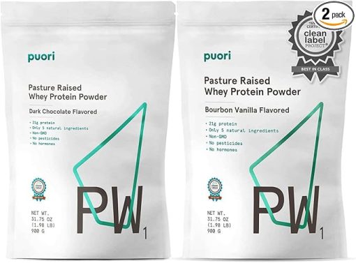 Puori Whey Protein Powder Bundle - Dark Chocolate and Bourbon Vanilla
