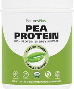 Natures Plus Organic Pea Protein – 1.1 lbs- Vegan Drink Powder – High Energy Protein Powder