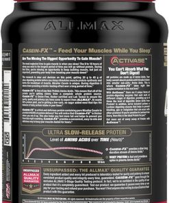 ALLMAX CASEIN-FX Protein- Chocolate – 2 lb – 25 Grams of Slow-Release Protein Per Scoop – Low Carb & Zero Added Sugar – Approx. 27 Servings 2