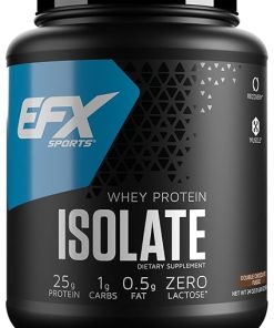 EFX Sports Training Ground Whey Protein Isolate | Ultra Clean- Low Carb Protein Powder | Lactose Free | 25g Protein | 22 servings (Double Chocolate Fudge)