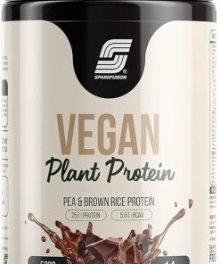 Spa.rkfusion Vegan Plant Protein Powder|Organic Isolated Pea & Brown Rice Protein|25 gm Protein & All Essential Amino Acids|Easy to Digest| Triple Chocolate Flavour 500 gm(Unisex)