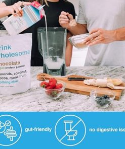 drink wholesome Vegan Chocolate Almond Protein Powder | for Sensitive Stomachs | Gut Friendly | No Artificial Sweeteners | No Stevia | Low Sodium | Paleo | Safe for Kids & Seniors 2