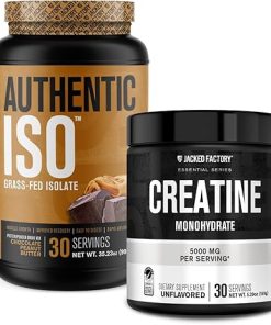 Jacked Factory Authentic ISO Grass Fed Whey Protein Isolate Powder – Low Carb- Muscle Building Protein (30 Servings