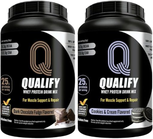 Dark Chocolate Fudge & Cookies and Cream Whey Protein Powder Shake Bundle - Kosher- Gluten Free