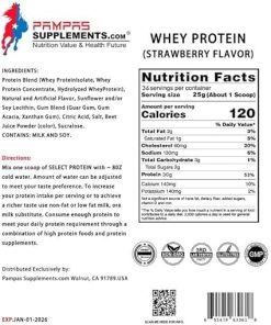 Pampas Supplements.com Standard 100% Whey Protein Powder- 2 Lb 2