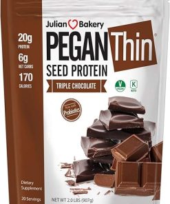 Julian Bakery Pegan Thin Protein Powder | Triple Chocolate | Organic Sacha Inchi Protein | 20g Protein | 6 Net Carbs | 2 LBS | 20 Servings