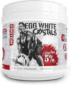Rich Piana 5% Nutrition Egg White Crystals | 100% Pure Egg White Protein Powder | 20 Grams of Protein | Mixes & Stores Easily | 0.84 lbs- 15 Servings (Unflavored)