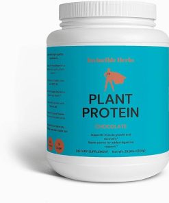 IH Invincible Herbs 100% Plant Protein Powder (Chocolate) – 21g Complete Vegan Protein Blend with Fava Bean Isolate- Fermented Nutritional Yeast