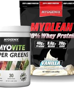 Myogenix Myovite Supergreens Supplement Powder Myolean Whey Protein – Vanilla- 5 LBS
