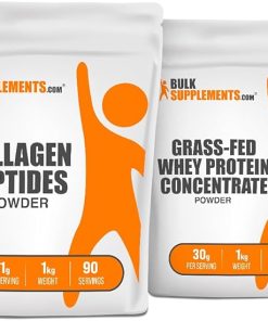 BulkSupplements Collagen Peptides 1kg + Grass Fed Whey Protein Concentrate 1kg Bundle