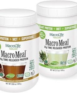 MacroMeal Vegan Protein Powder Bundle 2ct -1 Vanilla 15 Servings + 1 Chocolate 15 Servings- Superfood Greens