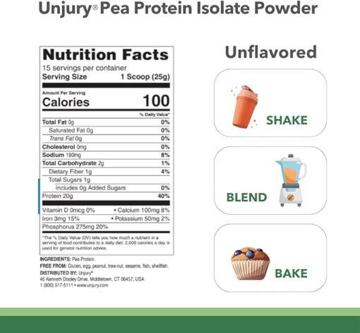 Planted Vegan Protein Powder | 20g Unflavored Pea Protein Powder | Low Sugar Plant Protein Powder | Gluten and Dairy Free Pea Protein Isolate | Non-GMO | 20 Servings - Image 2