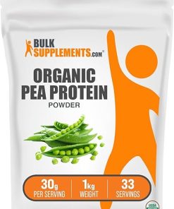 BulkSupplements.com Organic Pea Protein Powder – Plant Based & Vegan Protein Powder – Unflavored & Gluten Free- 30g per Serving