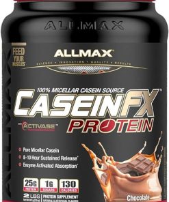 ALLMAX CASEIN-FX Protein- Chocolate – 2 lb – 25 Grams of Slow-Release Protein Per Scoop – Low Carb & Zero Added Sugar – Approx. 27 Servings